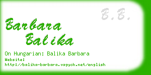 barbara balika business card